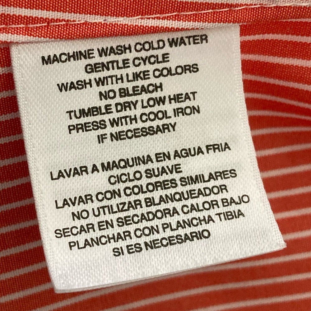 Jones New York Collection Pinstripe French Cuff Button-Down Red White Medium - Picture 11 of 12